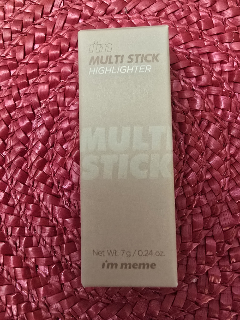 Meme Champagne Gold Multi Stick Highlighter in Pale Pink Box